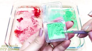 Green vs Red ! Mixing Makeup Eyeshadow into Clear Slime | Satisfying Slime Videos #616