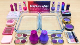 Purple vs Pink ! Mixing Makeup Eyeshadow into Clear Slime | Satisfying Slime Videos #607