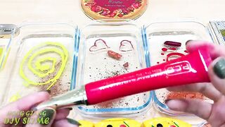PIZZA !Red, Brown vs Yellow ! Mixing Makeup Eyeshadow into Clear Slime  Satisfying Slime Videos #603