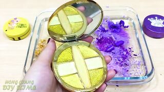 Purple vs Gold ! Pear and Pineapple - Mixing Makeup Eyeshadow into Clear Slime Satisfying Slime #596