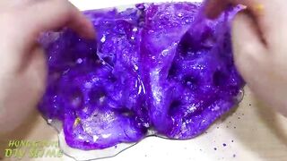 Purple vs Gold ! Pear and Pineapple - Mixing Makeup Eyeshadow into Clear Slime Satisfying Slime #596