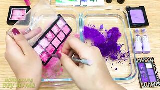 Purple vs Pink ! Flower - Mixing Makeup Eyeshadow into Clear Slime | Satisfying Slime Videos #592