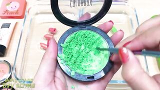 Green vs Orange ! Mixing Makeup Eyeshadow into Clear Slime | Satisfying Slime Videos #590