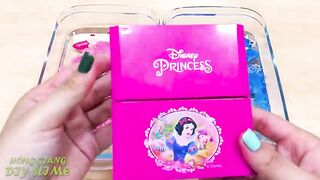 Pink vs Blue ! Disney Princess and Elsa | Mixing Makeup Eyeshadow into Clear Slime - Satisfying #580