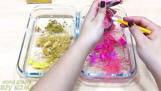 Pink vs Gold ! Rose Slime | Mixing Makeup Eyeshadow into Clear Slime ! Satisfying Videos #574