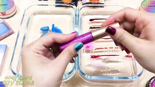 Pink vs Blue ! Mixing Makeup Eyeshadow into Clear Slime | Satisfying Slime Videos #558