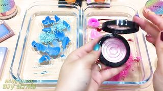 Pink vs Blue ! Mixing Makeup Eyeshadow into Clear Slime | Satisfying Slime Videos #558