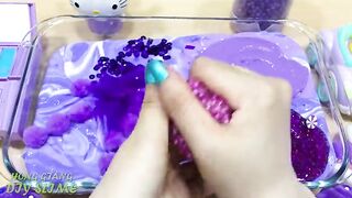 Purple Slime Mixing ! Mixing Random Things into Slime !! Relaxing with Piping Bags Slime Videos #543