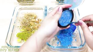 Gold vs Blue ! Corn and Mushroom | Mixing Makeup Eyeshadow into Clear Slime ! Satisfying Videos #541