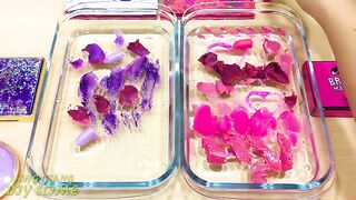 Purple vs Pink ! Mixing Makeup Eyeshadow into Clear Slime ! Satisfying Slime Videos #529