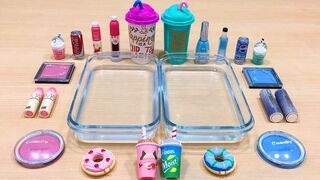 PINK vs BLUE ! Mixing Makeup Eyeshadow into Clear Slime! Special Series#108 Satisfying Slime Videos