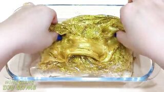 PURPLE vs GOLD! Mixing Makeup Eyeshadow into Clear Slime! Special Series #107 Satisfying Slime Video