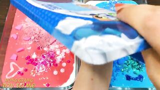 BLUE vs PINK !! Special Series #106 Mixing Random Things into GLOSSY Slime