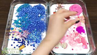 BLUE vs PINK ! DORAEMON and HELLO KITTY ! Special Series #104 Mixing Random Things into GLOSSY Slime