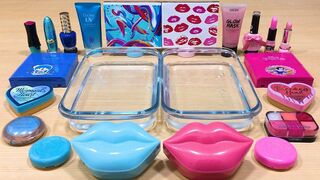 PINK vs BLUE ! Mixing Makeup Eyeshadow into Clear Slime! Special Series #103 Satisfying Slime Videos