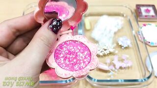 PINK vs WHITE ! Mixing Makeup Eyeshadow into Clear Slime! Special Series #101 Satisfying Slime Video