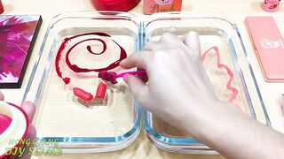 Strawberry vs Peaches ! Mixing Makeup Eyeshadow into Clear Slime ! Satisfying Slime Videos #91