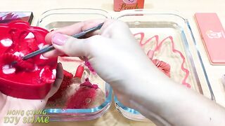Strawberry vs Peaches ! Mixing Makeup Eyeshadow into Clear Slime ! Satisfying Slime Videos #91