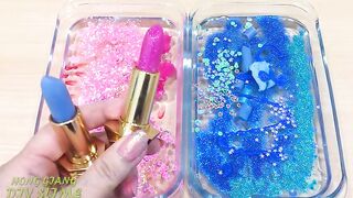 PINK vs BLUE ! Mixing Makeup into Clear Slime! Special Series #90 Satisfying Slime Videos