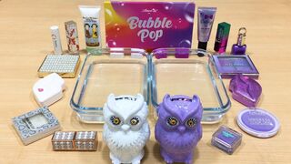 PURPLE vs WHITE ! Mixing Makeup Eyeshadow into Clear Slime! Special Series 89 Satisfying Slime Video