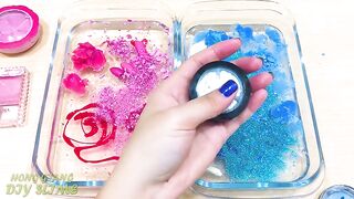 PINK vs BLUE ! Mixing Makeup Eyeshadow into Clear Slime! Special Series #87 Satisfying Slime Videos