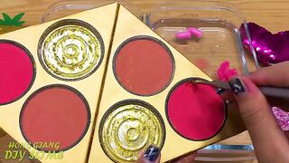 GOLD vs PINK ! Mixing Makeup Eyeshadow into Clear Slime ! Special Series #83 Satisfying Slime Video