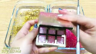GOLD vs PINK ! Mixing Makeup Eyeshadow into Clear Slime ! Special Series #83 Satisfying Slime Video