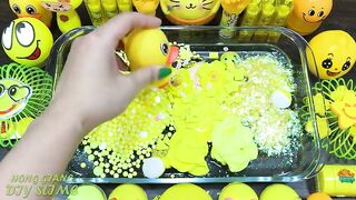 Special Series #82 YELLOW Satisfying Slime Videos ! Mixing Random Things into Clear Slime