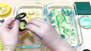 GOLD vs GREEN ! Mixing Makeup Eyeshadow into Clear Slime ! Special Series #81 Satisfying Slime Video