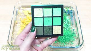 GOLD vs GREEN ! Mixing Makeup Eyeshadow into Clear Slime ! Special Series #81 Satisfying Slime Video