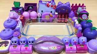 Special Series PURPLE Satisfying Slime Videos #77 ! Mixing Random Things into Clear Slime