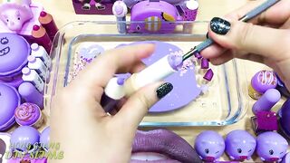 Special Series PURPLE Satisfying Slime Videos #77 ! Mixing Random Things into Clear Slime