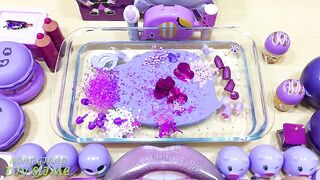 Special Series PURPLE Satisfying Slime Videos #77 ! Mixing Random Things into Clear Slime