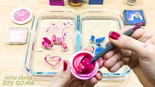 PINK vs BLUE ! Mixing Makeup Eyeshadow into Clear Slime! Special Series #75 Satisfying Slime Videos