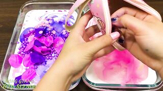 PURPLE vs PINK ! HELLO KITTY and ELSA FROZEN | Special Series #74 Mixing Random Things into Slime