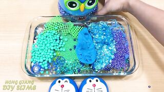 Special Series BLUE DORAEMON Satisfying Slime Videos #73 ! Mixing Random Things into Clear Slime