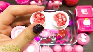 Special Series PINK Satisfying Slime Videos #71 ! Mixing Random Things into Clear Slime