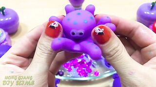 Special Series PURPLE Satisfying Slime Videos #70 ! Mixing Random Things into Clear Slime