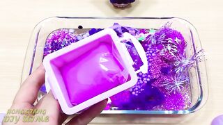Special Series PURPLE Satisfying Slime Videos #68 ! Mixing Random Things into Clear Slime
