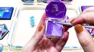PURPLE vs BLUE ! Mixing Makeup Eyeshadow into Clear Slime ! Special Series #64 Satisfying Slime Vide