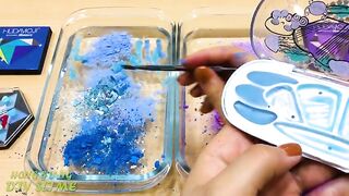 PURPLE vs BLUE ! Mixing Makeup Eyeshadow into Clear Slime ! Special Series #64 Satisfying Slime Vide