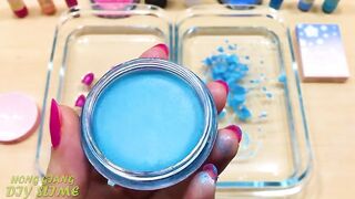 PINK vs BLUE ! Mixing Makeup Eyeshadow into Clear Slime! Special Series #51 Satisfying Slime Videos