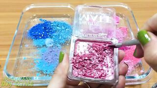 PINK vs BLUE ! Mixing Makeup Eyeshadow into Clear Slime! Special Series#45 Satisfying Slime Videos