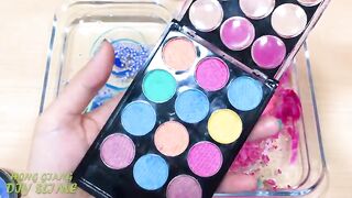 PINK vs BLUE ! Mixing Makeup Eyeshadow into Clear Slime! Special Series#44 Satisfying Slime Videos