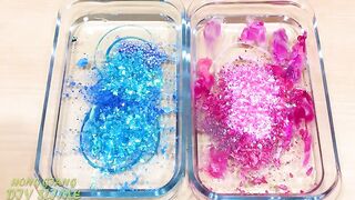 PINK vs BLUE ! Mixing Makeup Eyeshadow into Clear Slime! Special Series#44 Satisfying Slime Videos