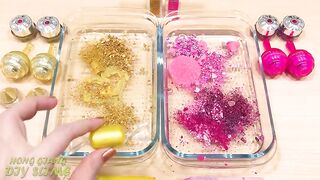 PINK vs GOLD ! Mixing Makeup Eyeshadow into Clear Slime ! Special Series #38 Satisfying Slime Video