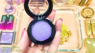PURPLE vs GOLD | Mixing Makeup Eyeshadow into Clear Slime! Special Series #35 Satisfying Slime Video