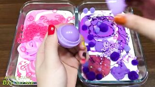 Special Series #34 PURPLE vs PINK ELSA and HELLO KITTY !! Mixing Random Things into GLOSSY Slime