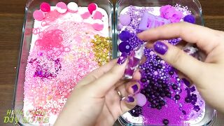 Special Series #30 HELLO KITTY PURPLE Vs PINK !! Mixing Random Things into Glossy Slime