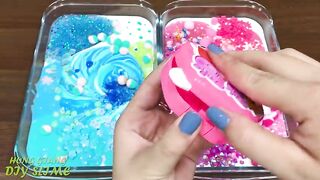 Special Series #26 BLUE DOREAMON vs PINK PEPPA PIG !! Mixing Random Things into Glossy Slime